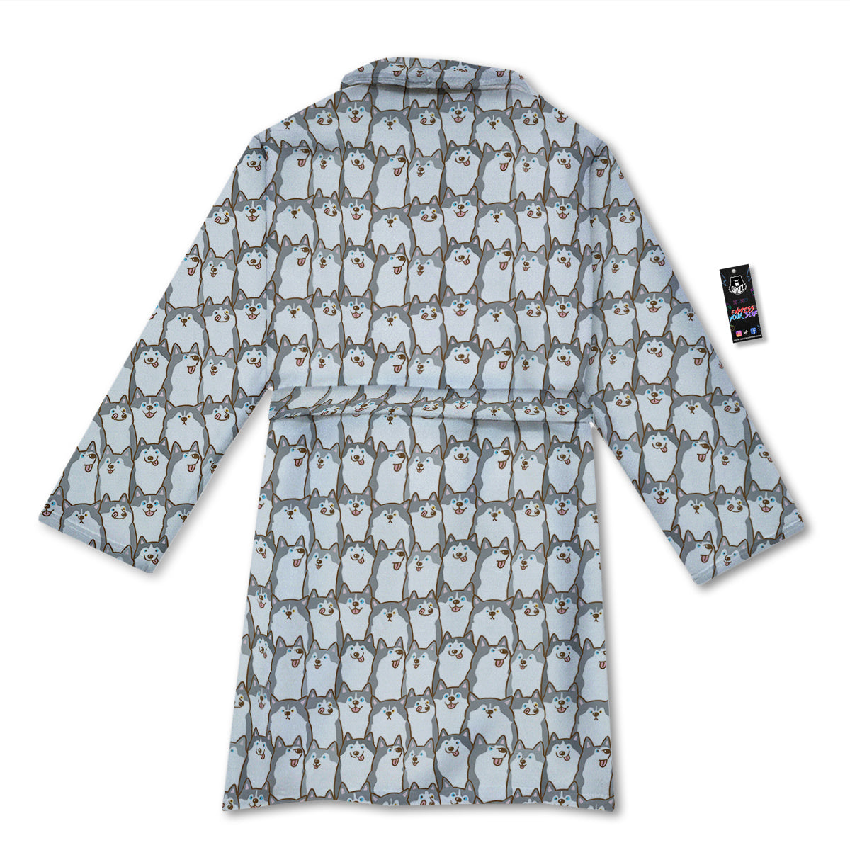 Siberian Husky Cute Print Pattern Bathrobe-grizzshop