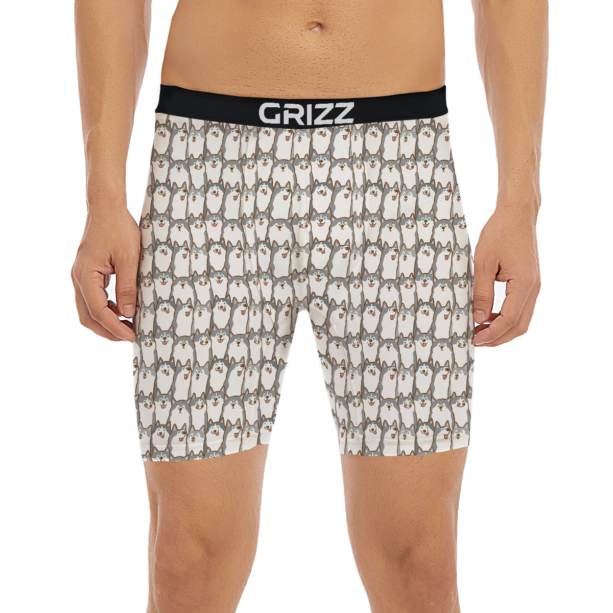 Siberian Husky Cute Print Pattern Boxer Briefs-grizzshop