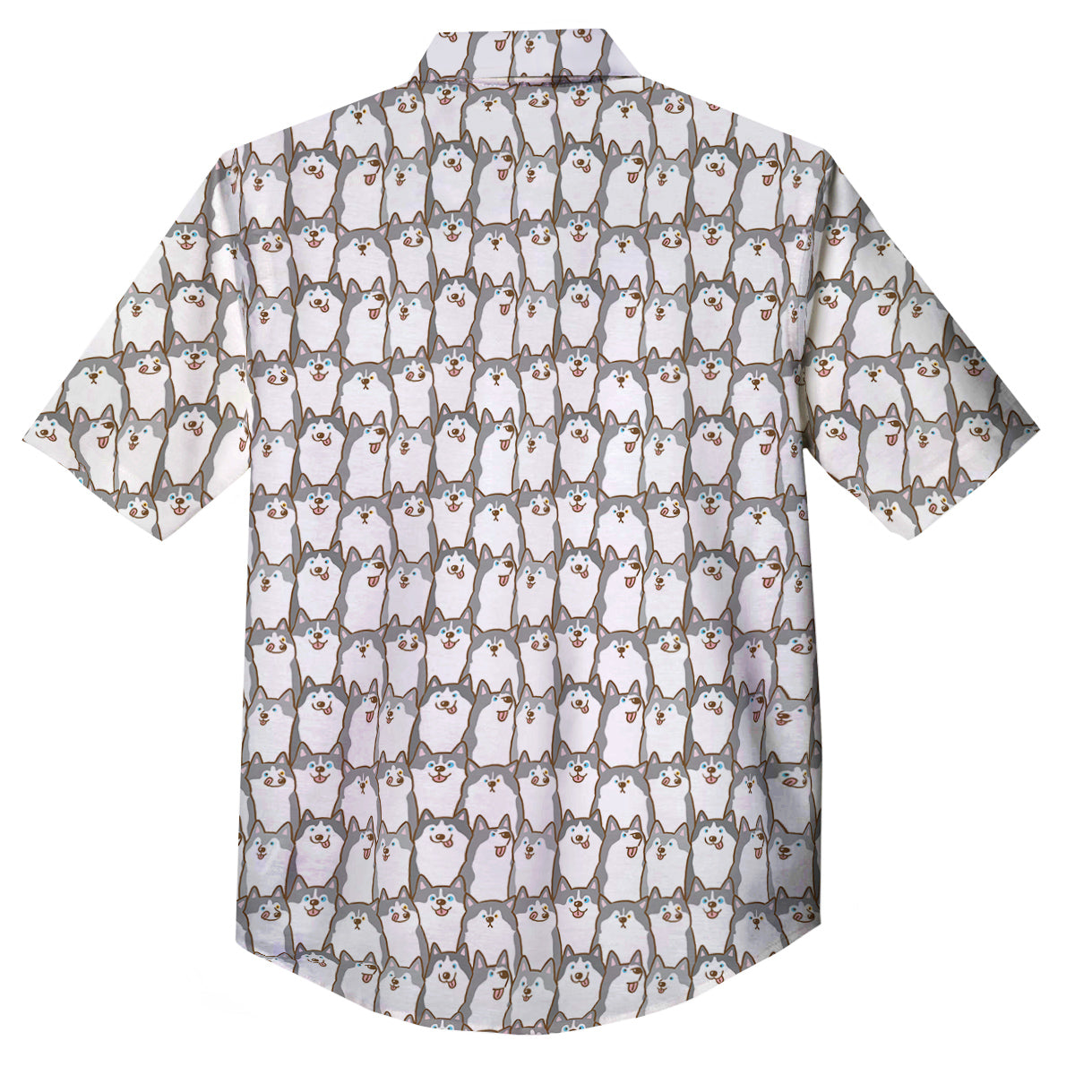Siberian Husky Cute Print Pattern Button Up Shirt-grizzshop