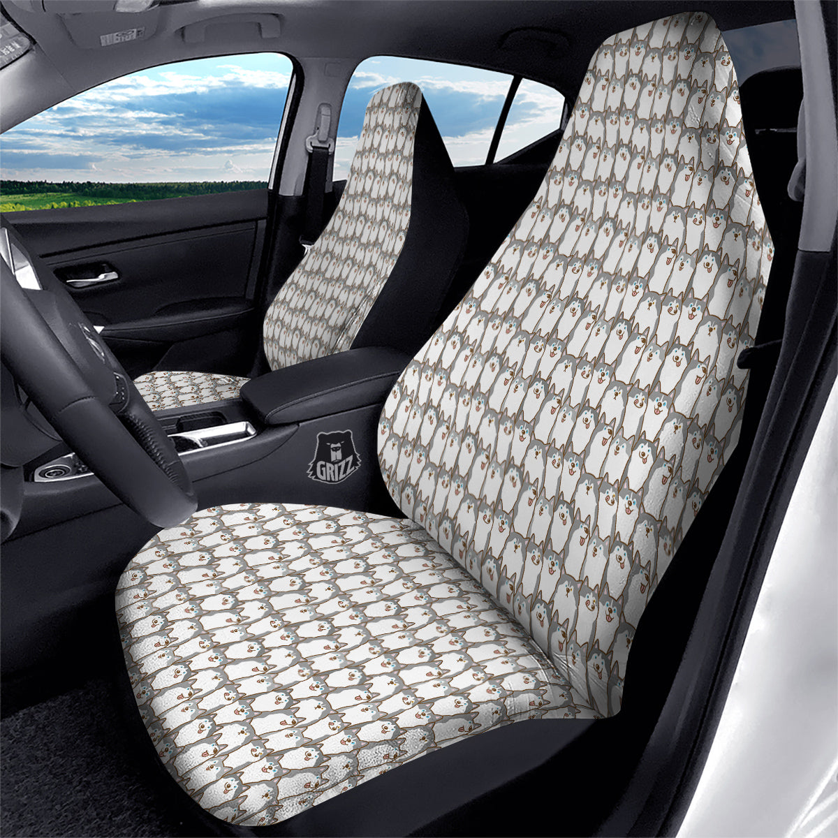 Siberian Husky Cute Print Pattern Car Seat Covers-grizzshop