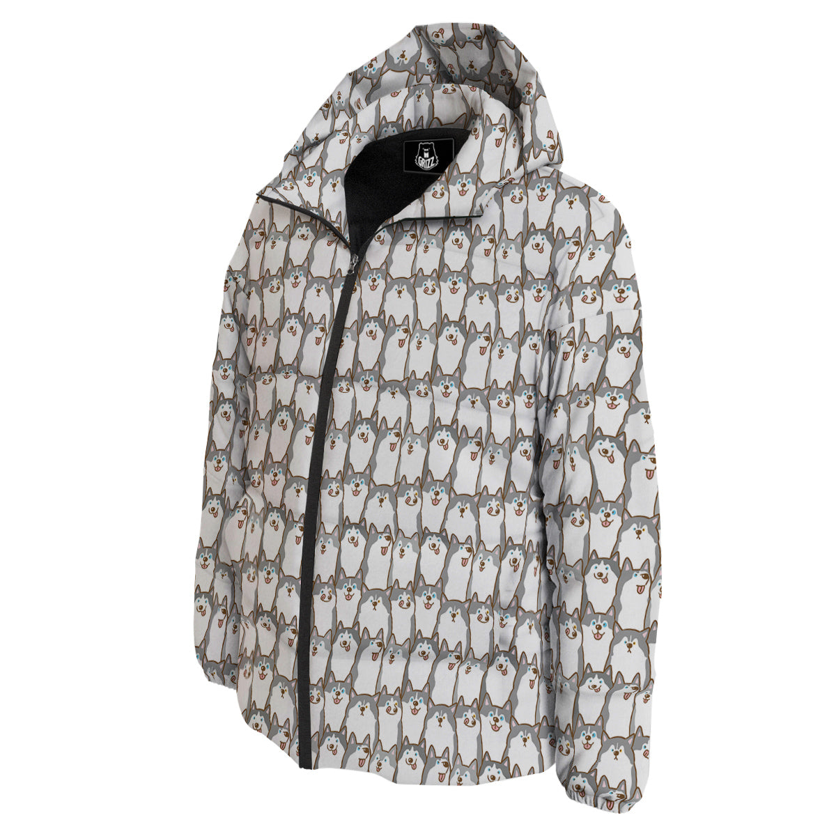 Siberian Husky Cute Print Pattern Down Jacket-grizzshop