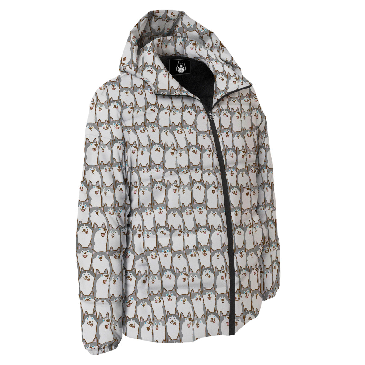 Siberian Husky Cute Print Pattern Down Jacket-grizzshop
