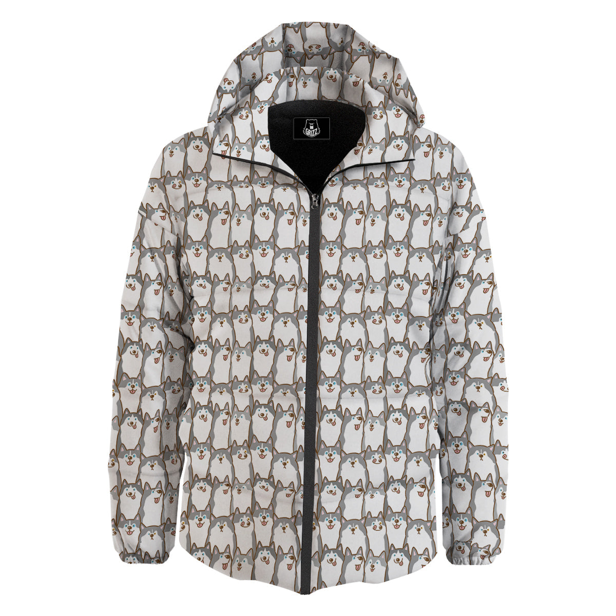Siberian Husky Cute Print Pattern Down Jacket-grizzshop