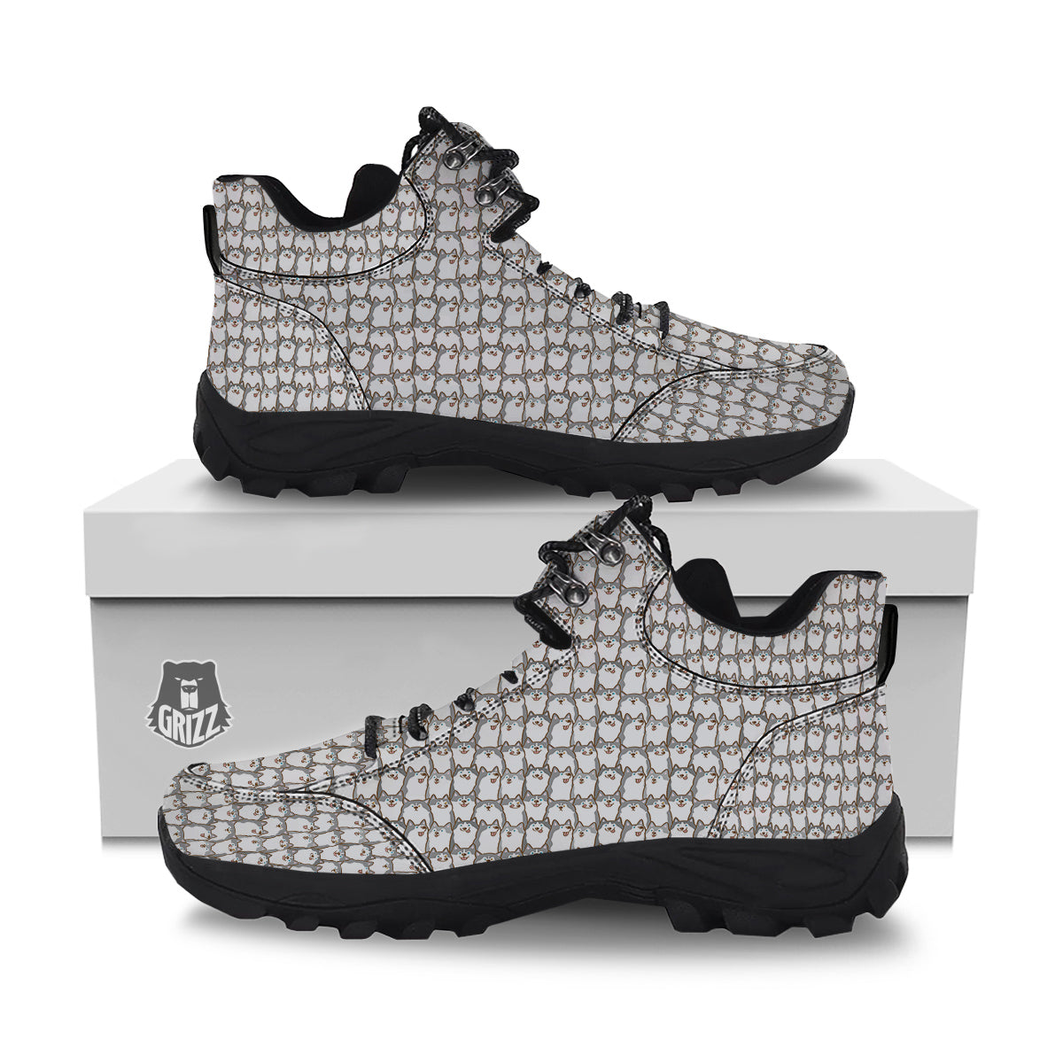 Siberian Husky Cute Print Pattern Hiking Shoes-grizzshop