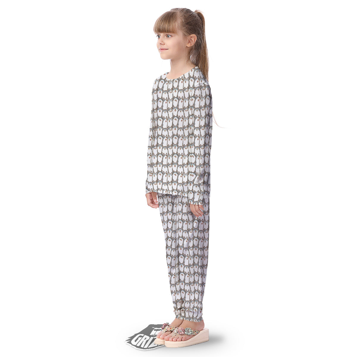 Siberian Husky Cute Print Pattern Kid's Pajamas-grizzshop