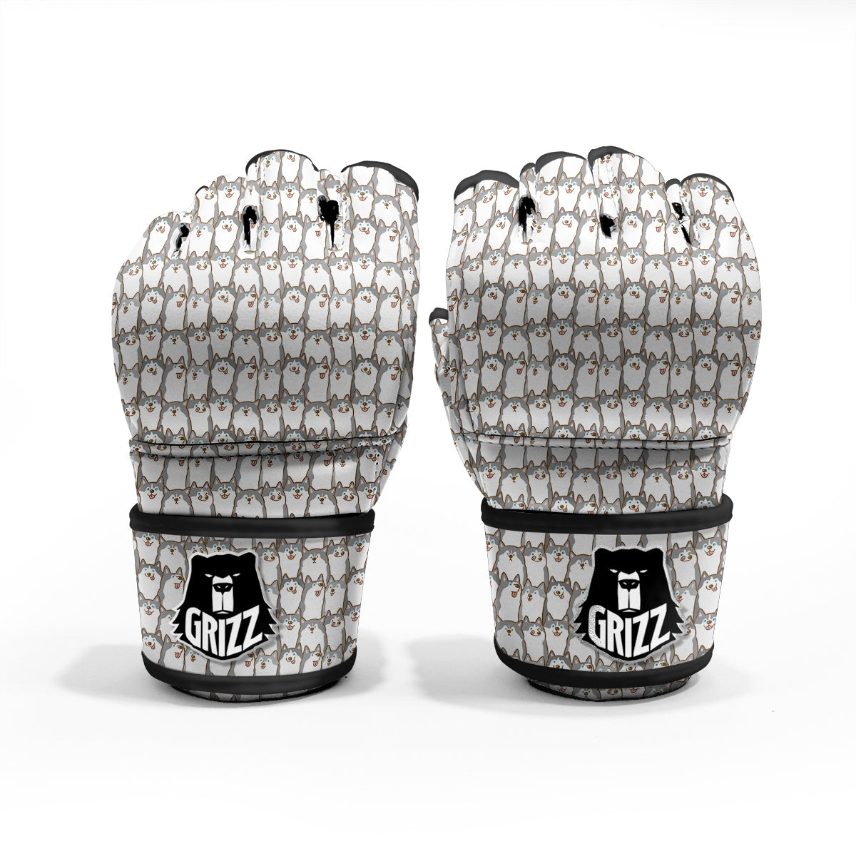 Siberian Husky Cute Print Pattern MMA Gloves-grizzshop