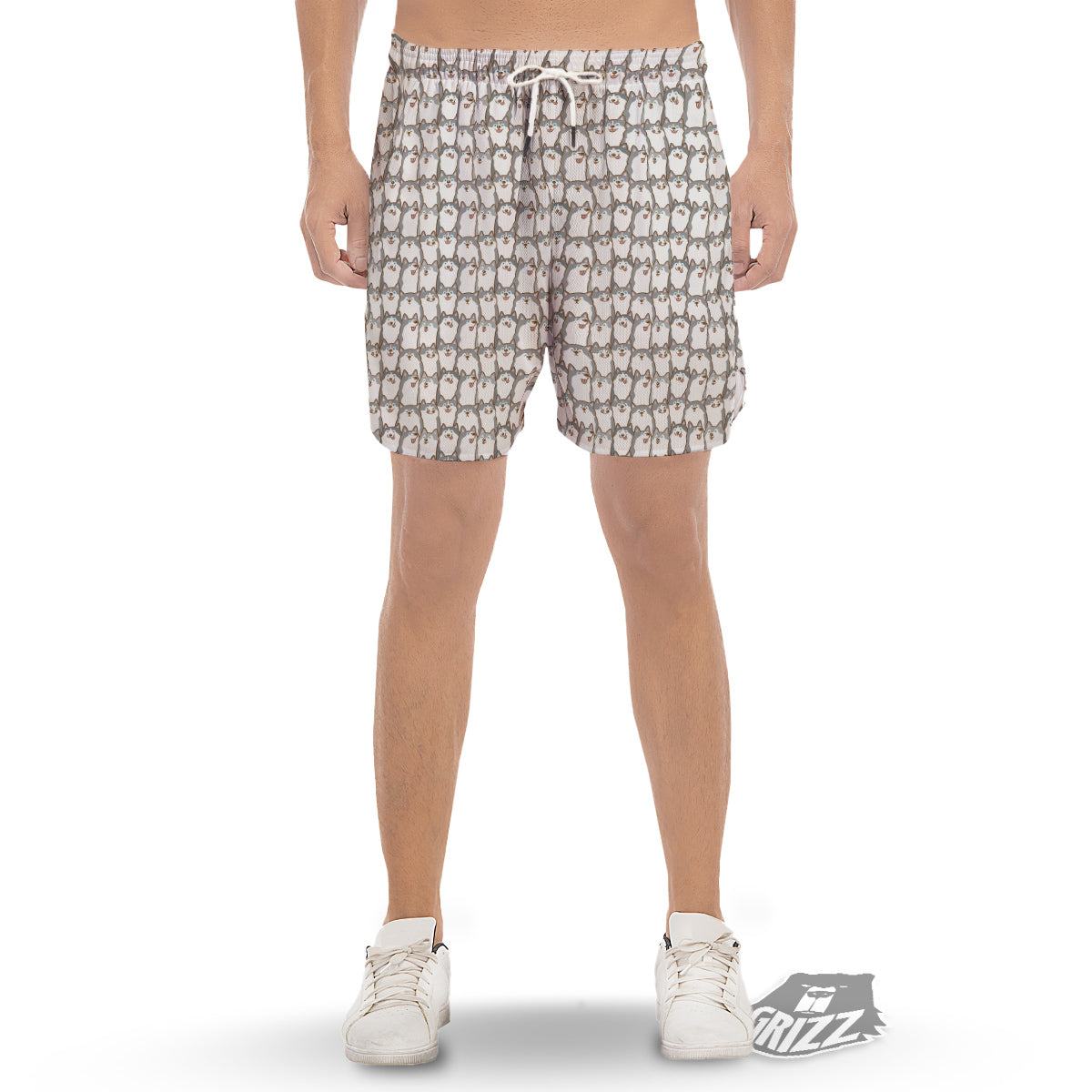 Siberian Husky Cute Print Pattern Men's Gym Shorts-grizzshop