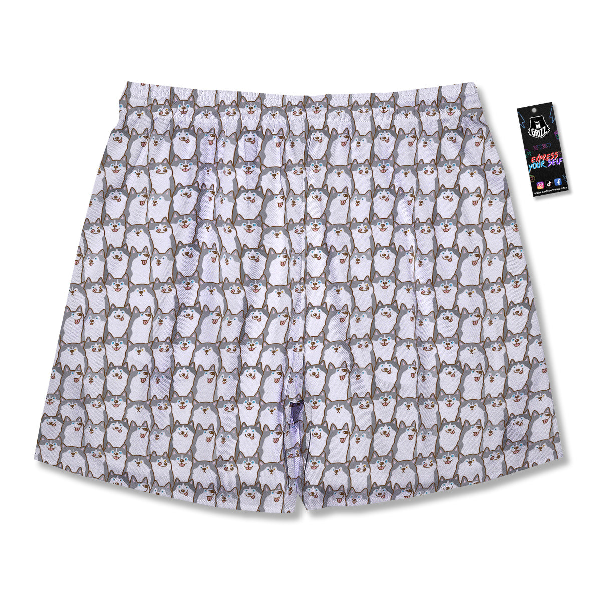 Siberian Husky Cute Print Pattern Men's Running Shorts-grizzshop