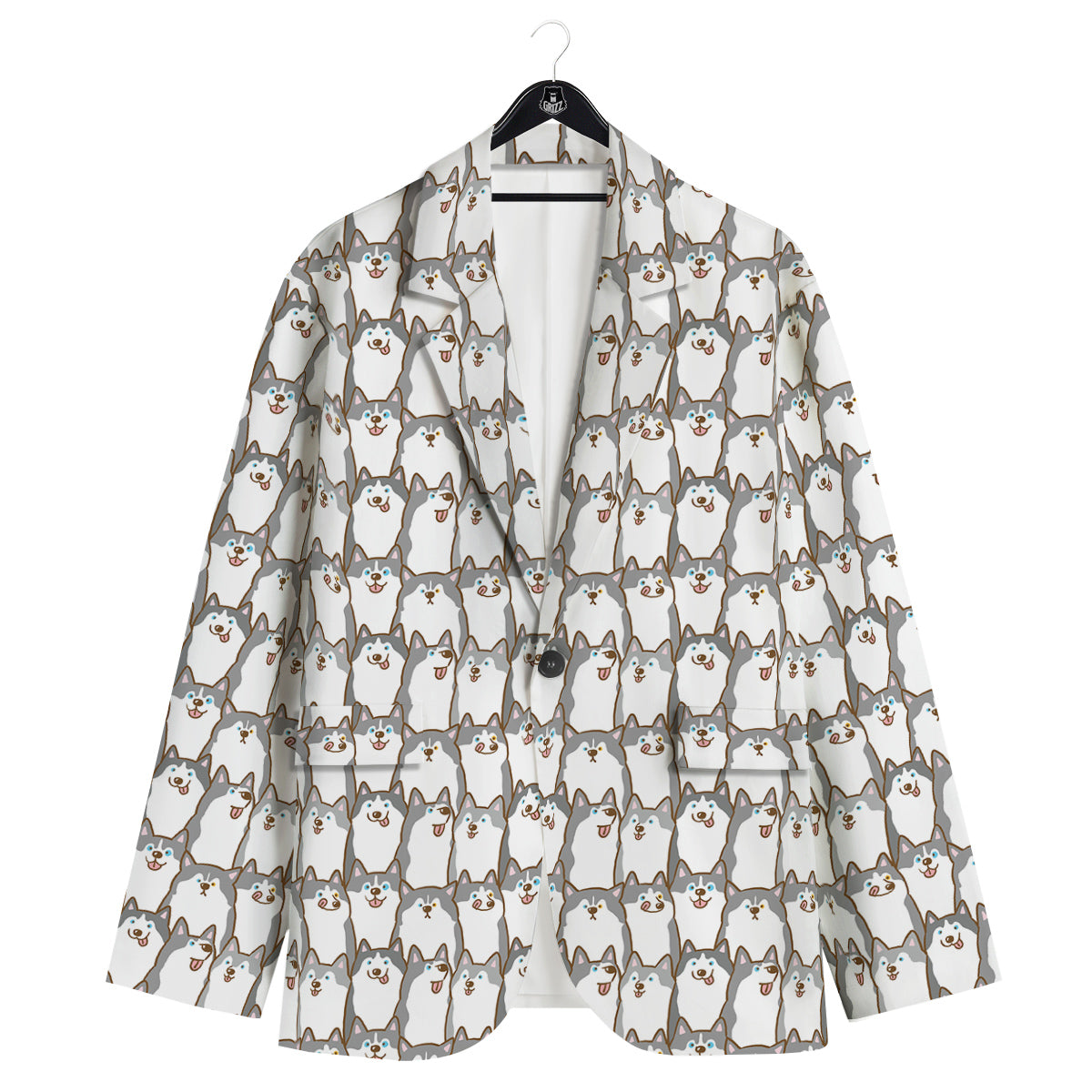 Siberian Husky Cute Print Pattern Men's Sport Coat-grizzshop
