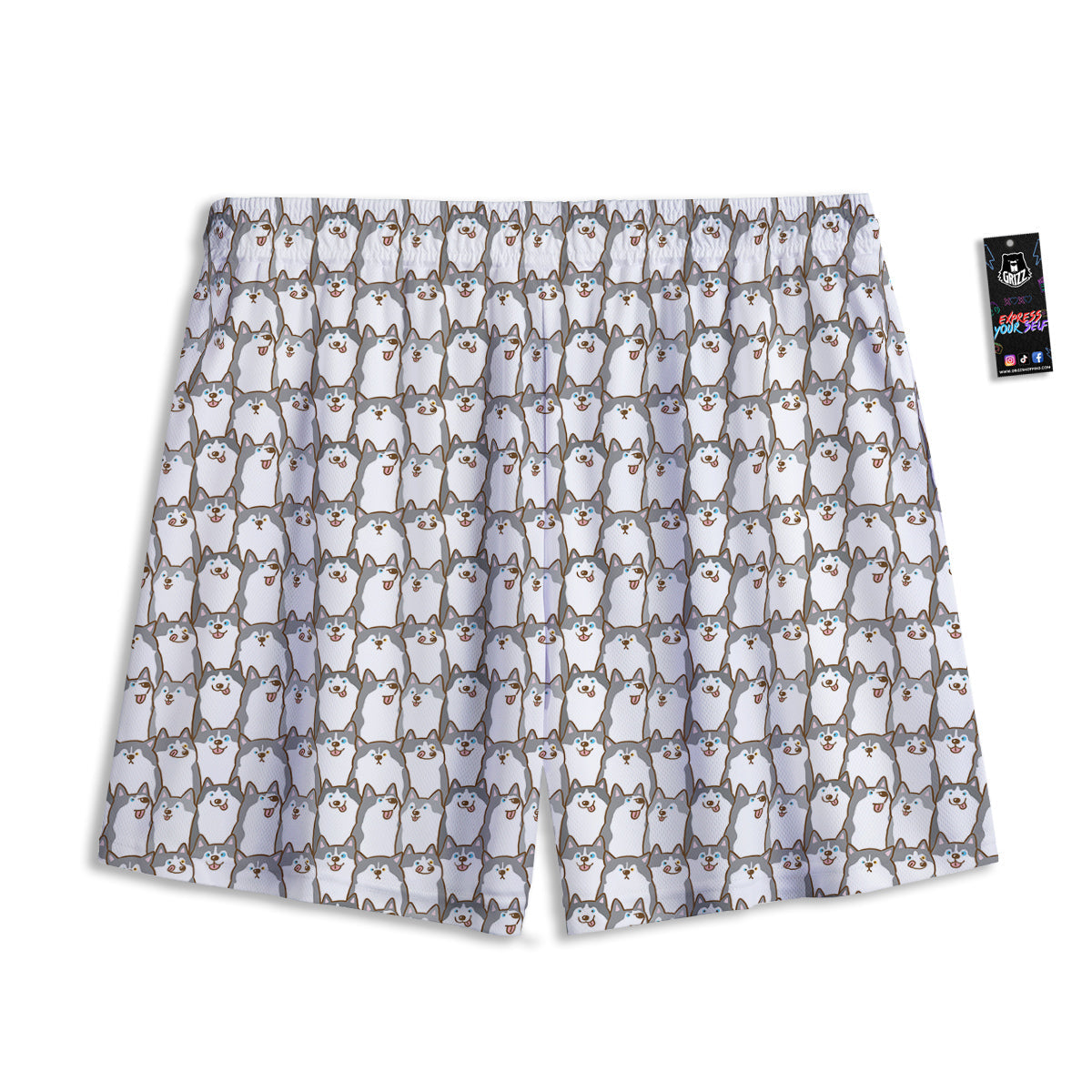 Siberian Husky Cute Print Pattern Mesh Shorts