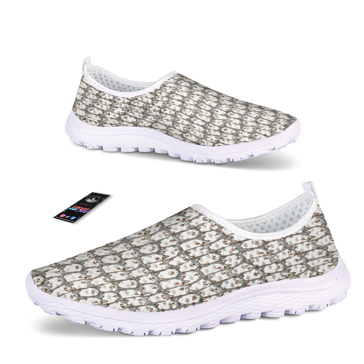Siberian Husky Cute Print Pattern Nurse Shoes-grizzshop