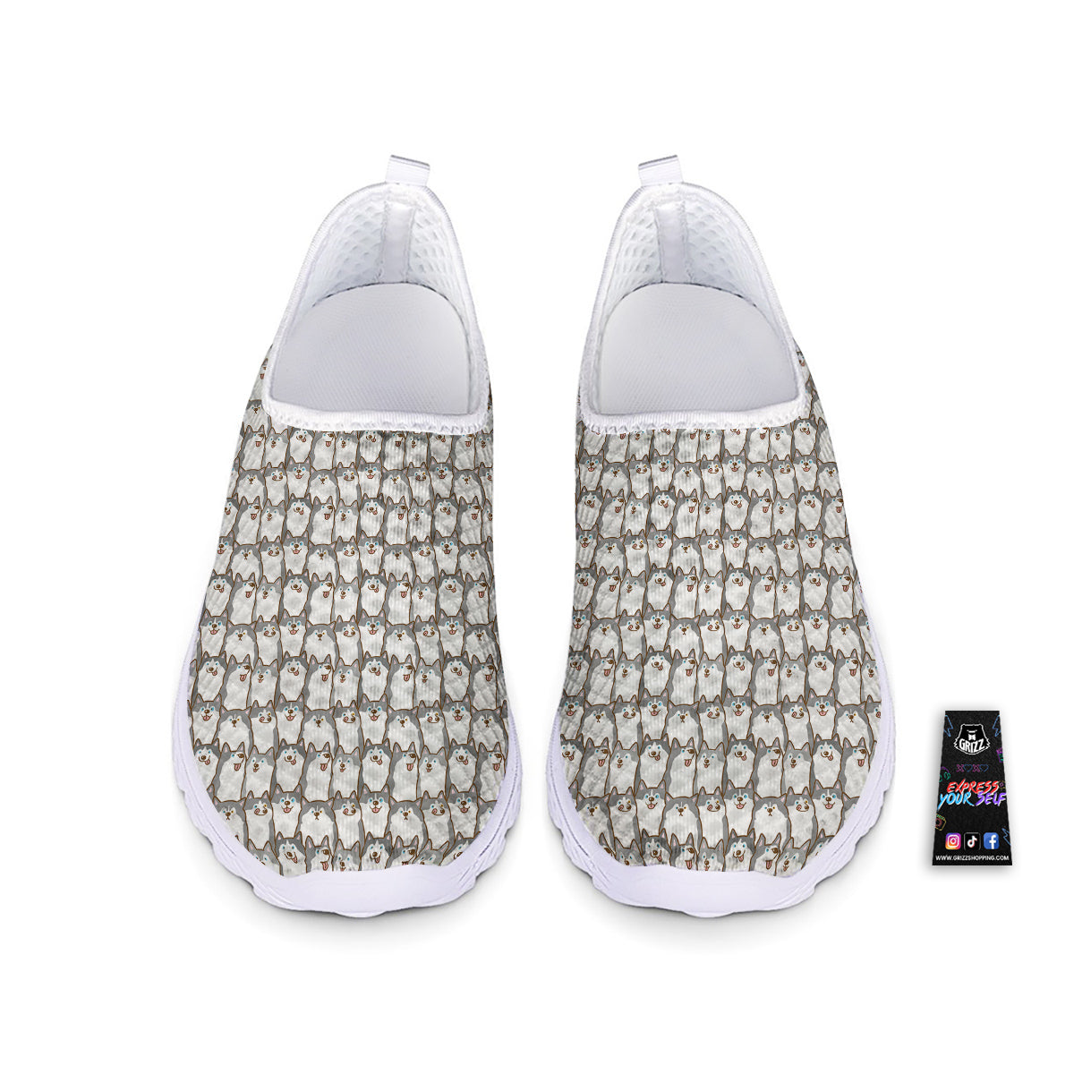 Siberian Husky Cute Print Pattern Nurse Shoes-grizzshop