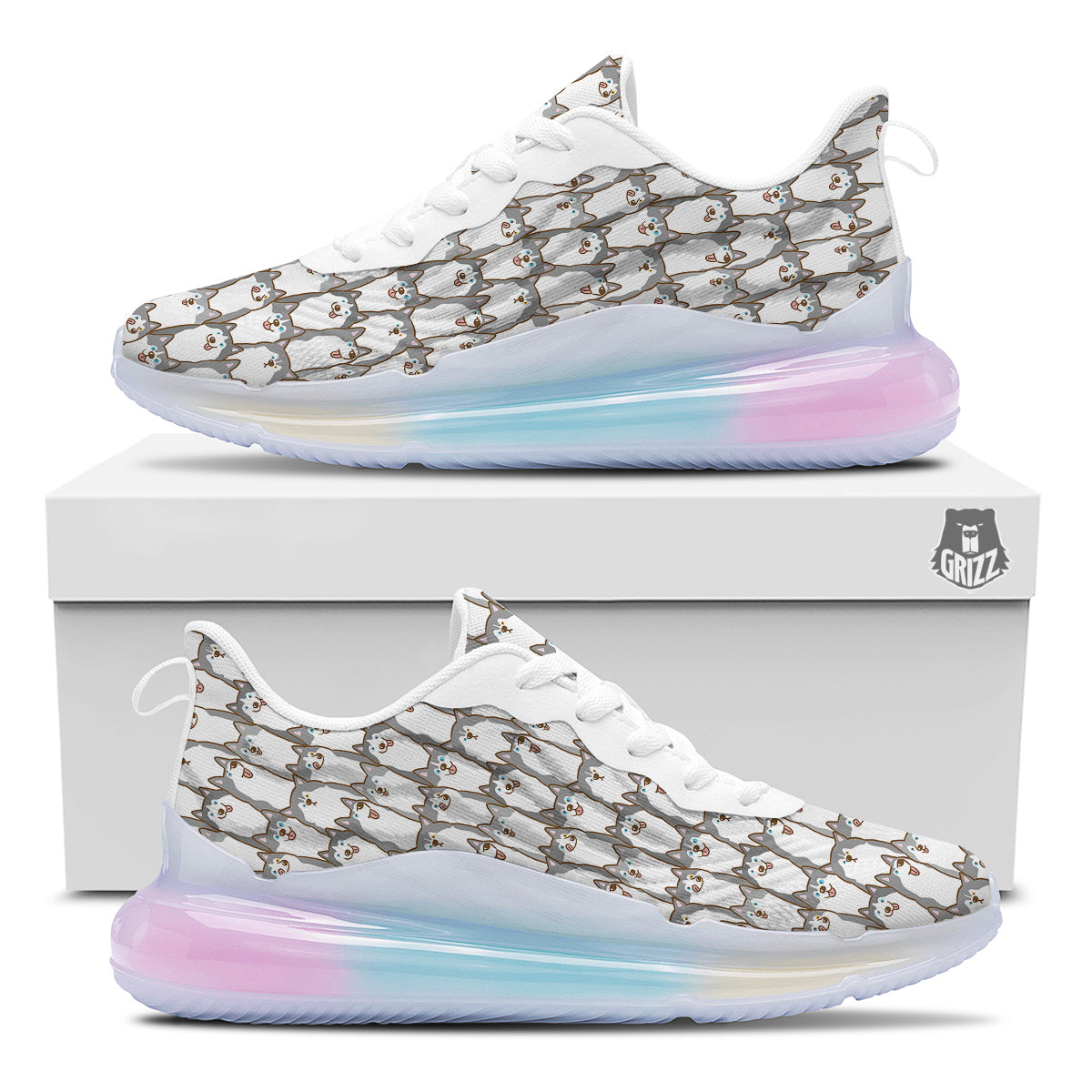Siberian Husky Cute Print Pattern Running Sneakers-grizzshop