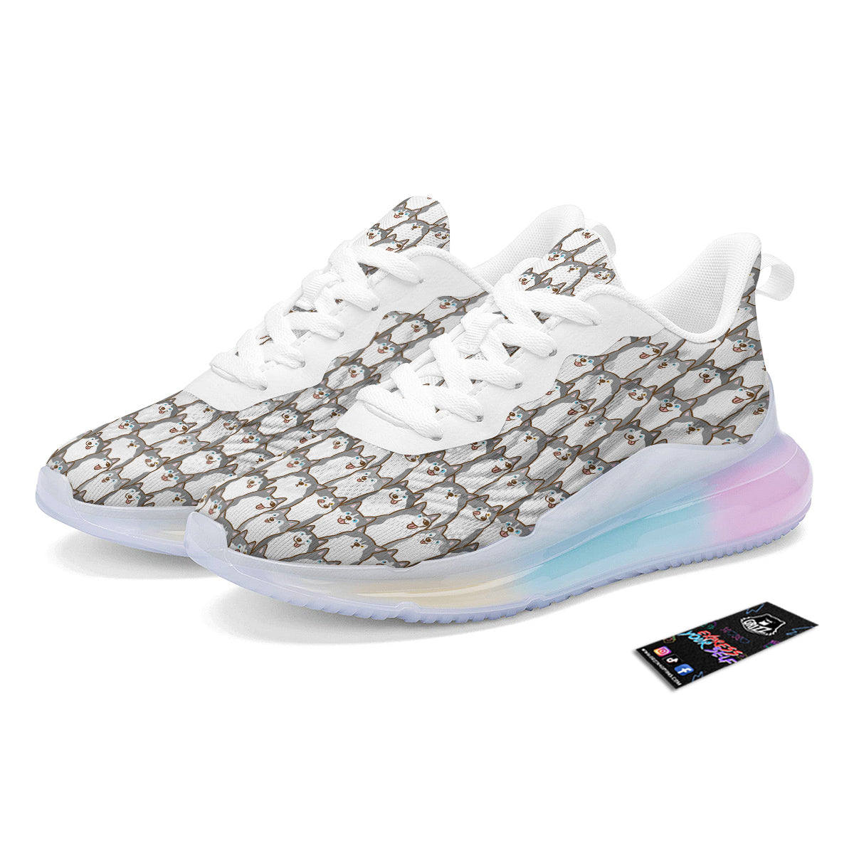 Siberian Husky Cute Print Pattern Running Sneakers-grizzshop