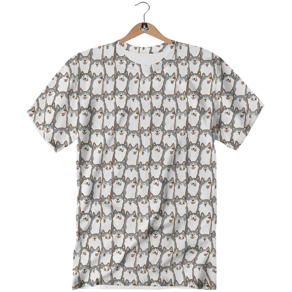 Siberian Husky Cute Print Pattern T-Shirt-grizzshop