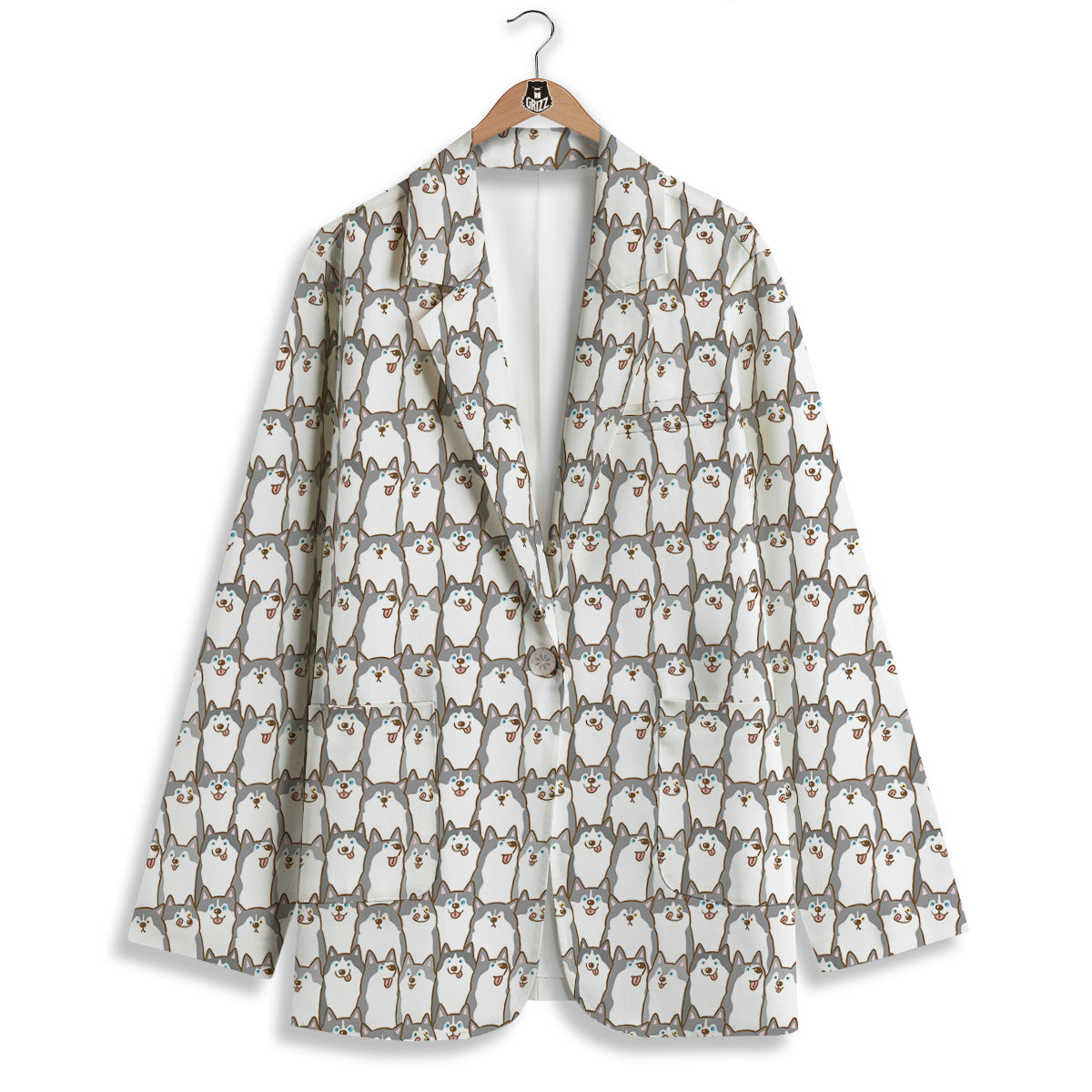 Siberian Husky Cute Print Pattern Women's Blazer-grizzshop