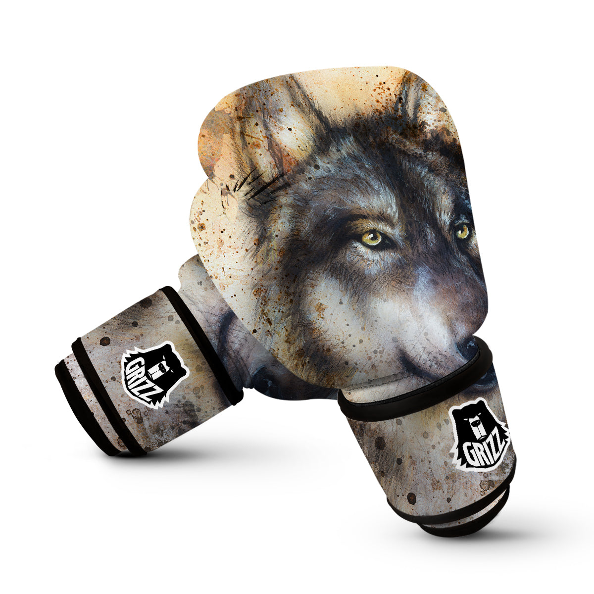 Siberian Husky Drawing Print Boxing Gloves-grizzshop