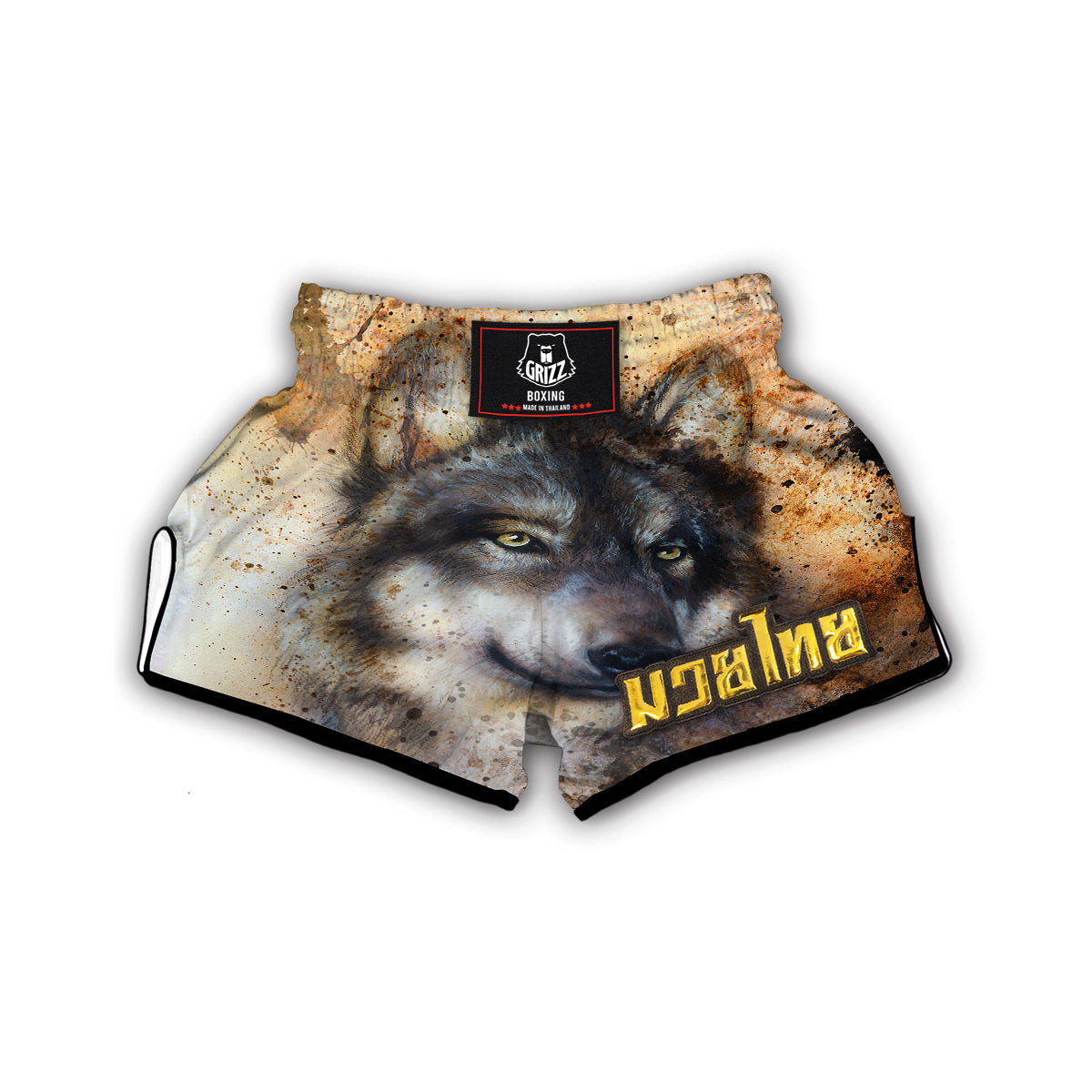 Siberian Husky Drawing Print Muay Thai Boxing Shorts-grizzshop