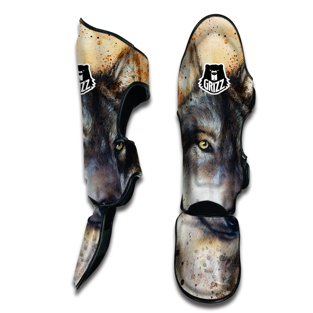 Siberian Husky Drawing Print Muay Thai Shin Guards-grizzshop