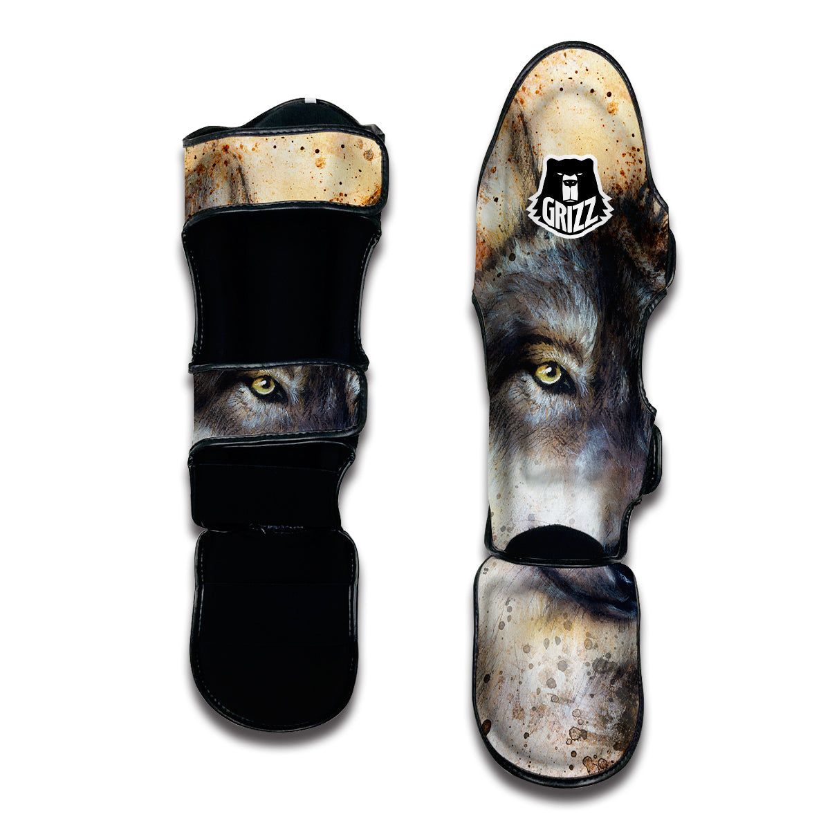 Siberian Husky Drawing Print Muay Thai Shin Guards-grizzshop