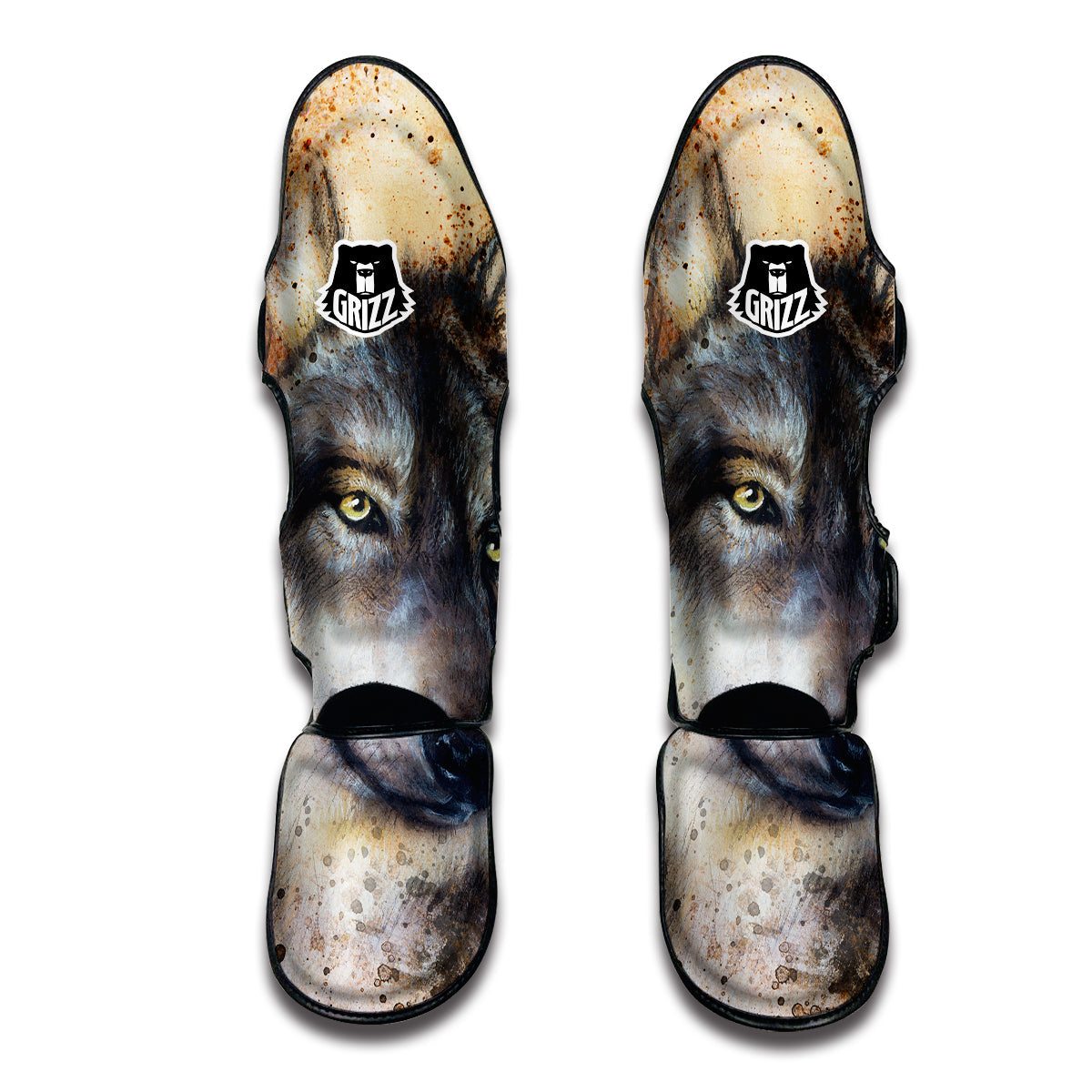 Siberian Husky Drawing Print Muay Thai Shin Guards-grizzshop