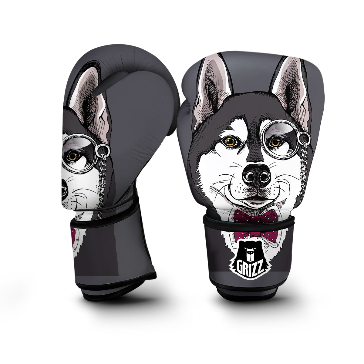 Siberian Husky Funny Glass Print Boxing Gloves-grizzshop