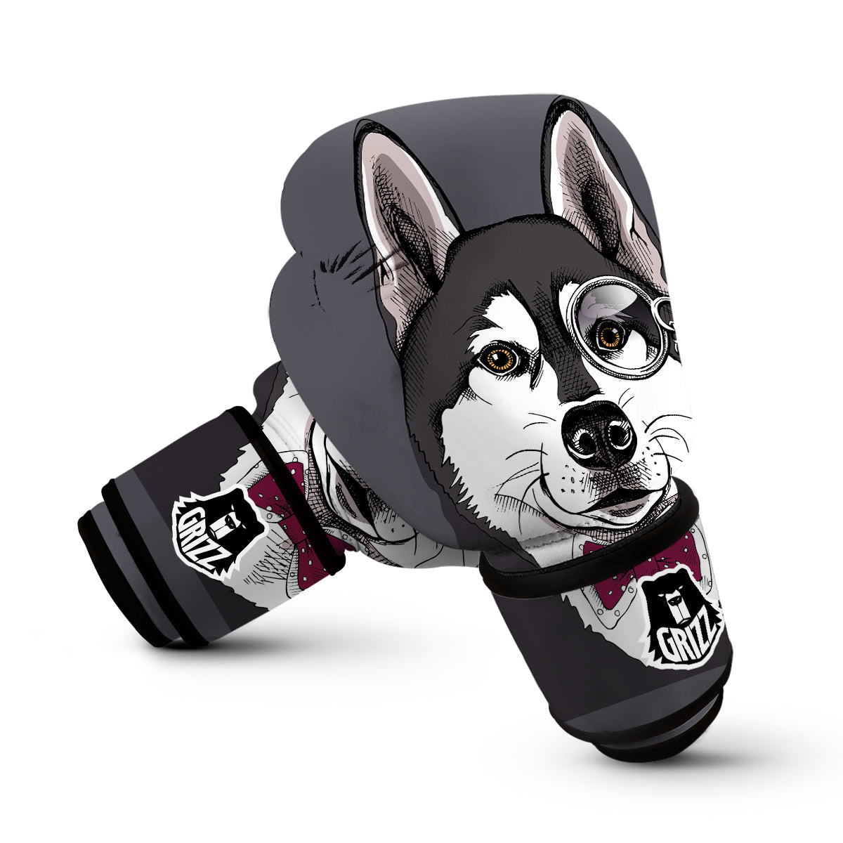 Siberian Husky Funny Glass Print Boxing Gloves-grizzshop