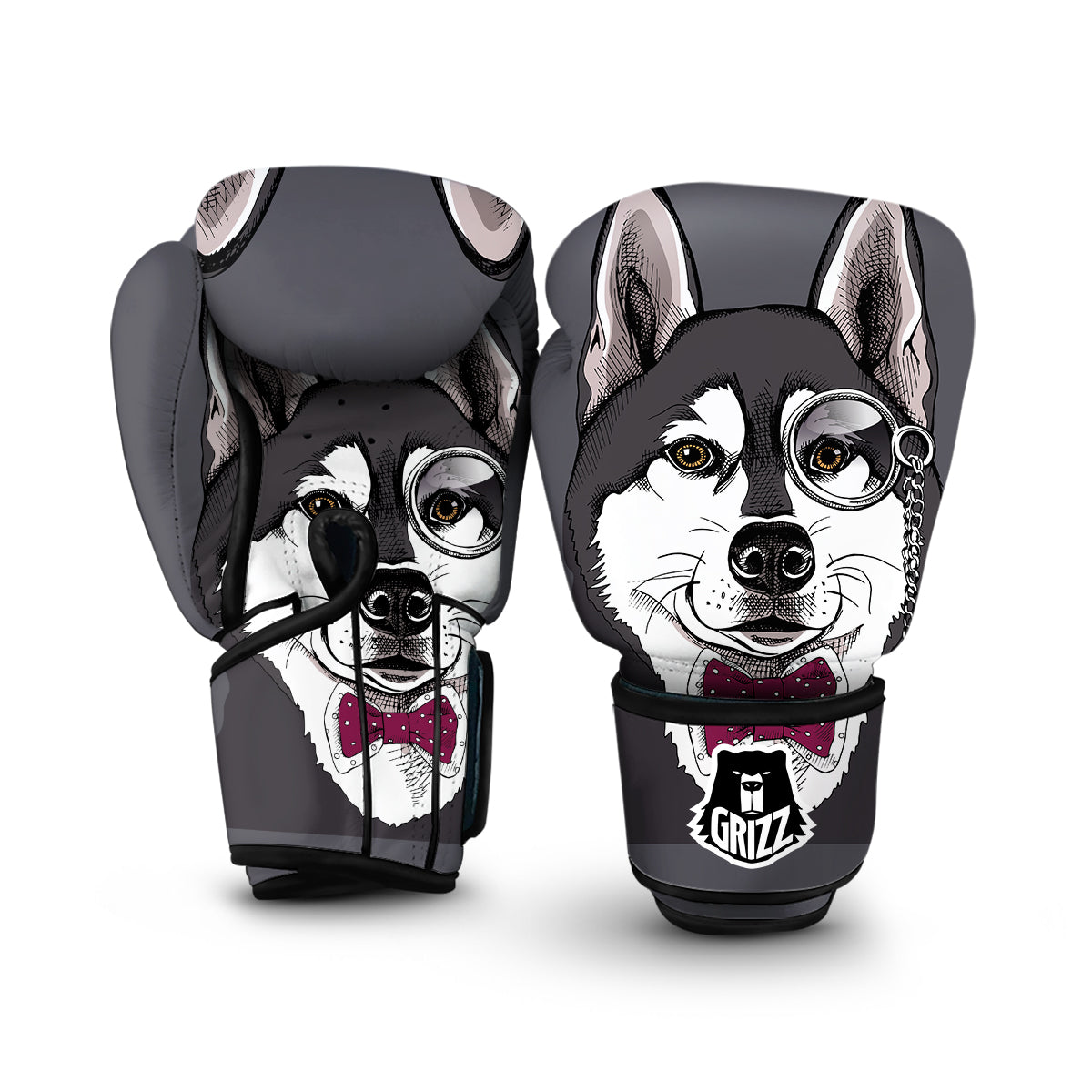 Siberian Husky Funny Glass Print Boxing Gloves-grizzshop