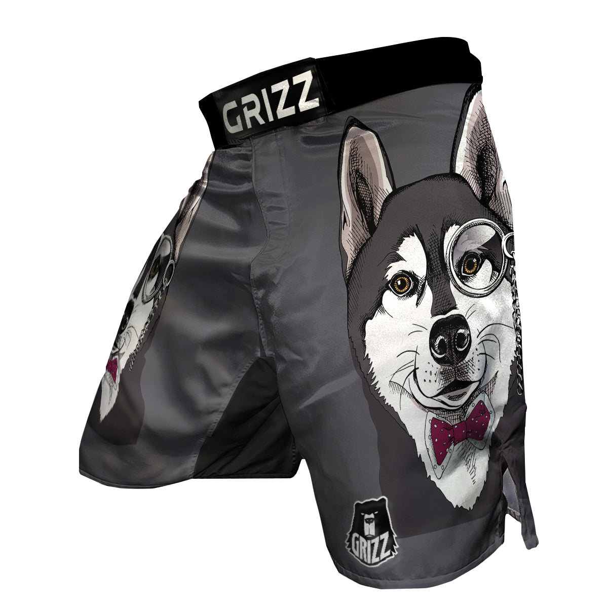 Siberian Husky Funny Glass Print MMA Shorts-grizzshop