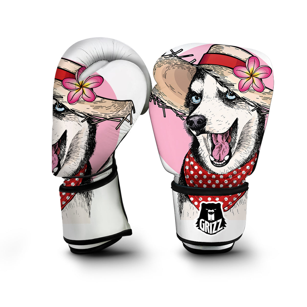 Siberian Husky Hat Print Boxing Gloves-grizzshop