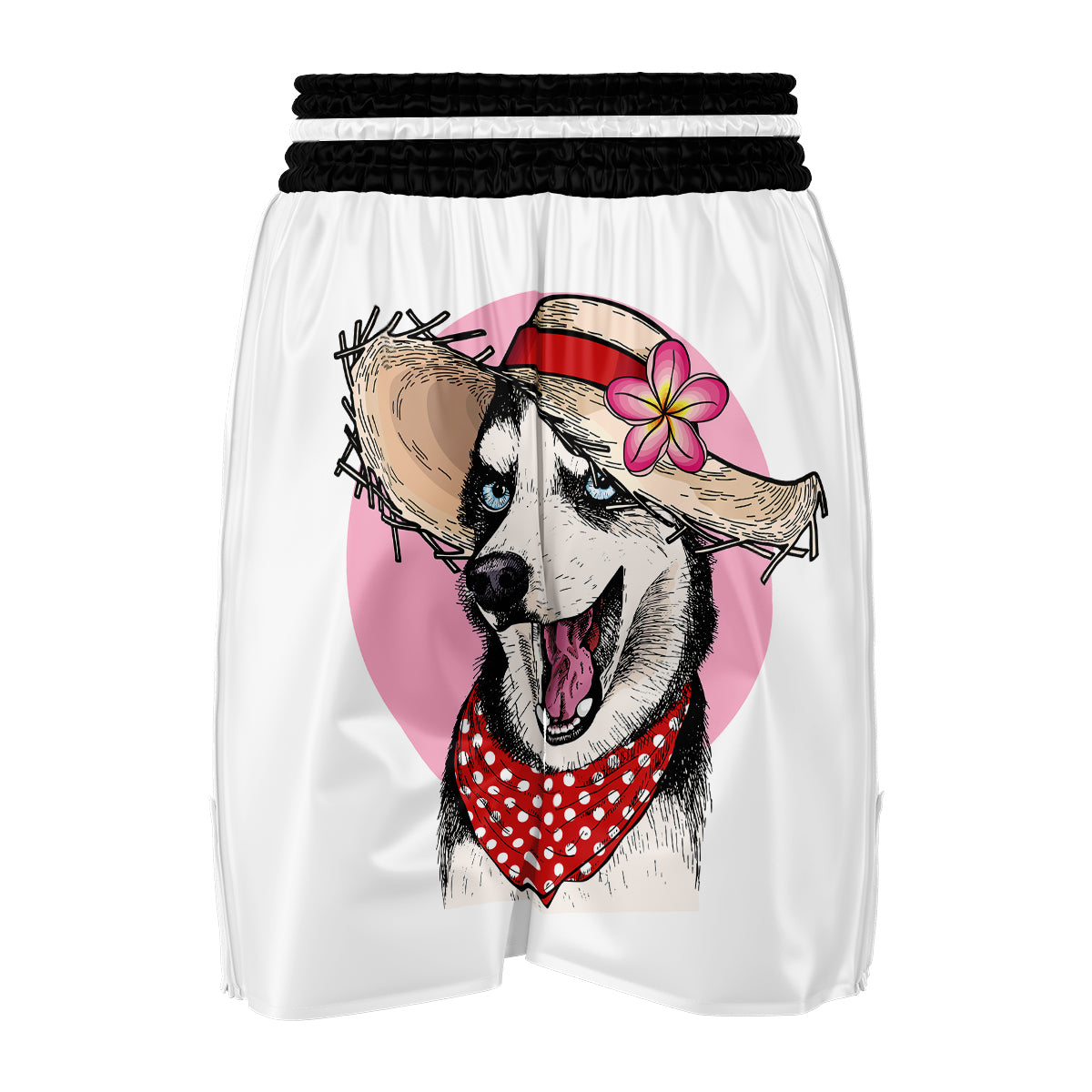 Siberian Husky Hat Print Boxing Shorts-grizzshop