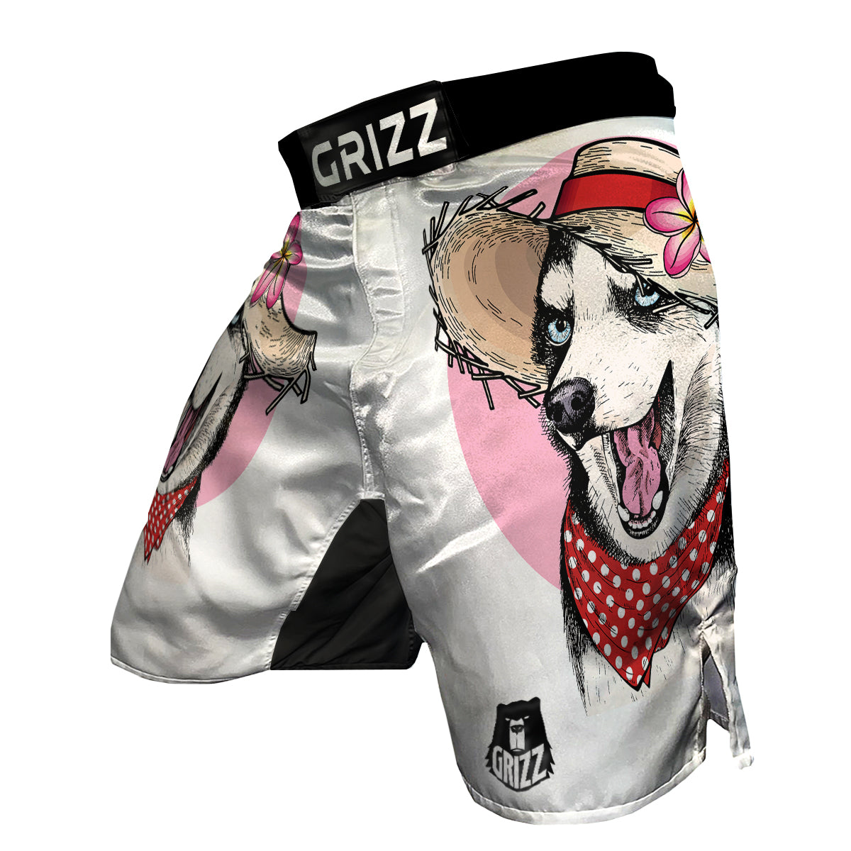 Siberian Husky Hat Print MMA Shorts-grizzshop