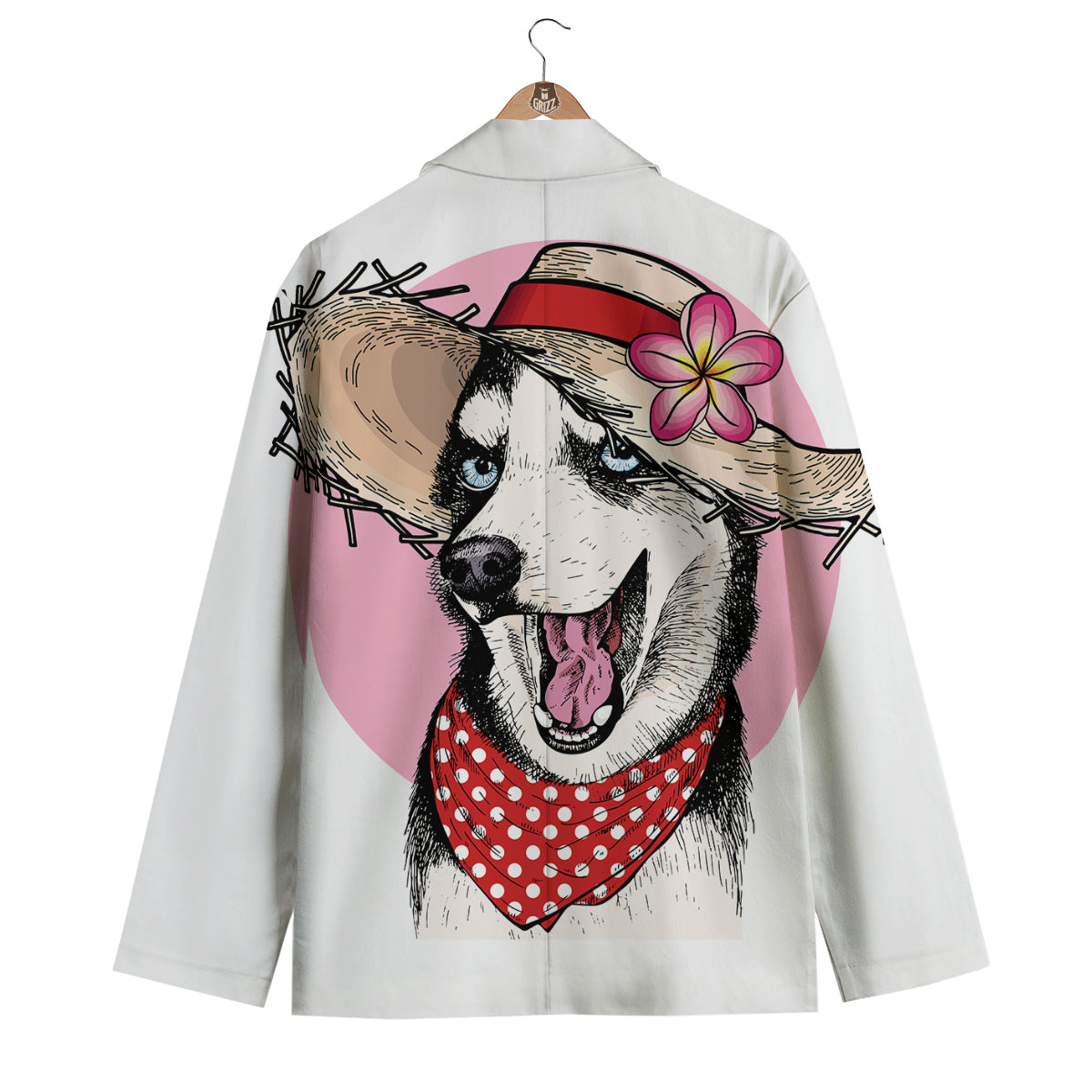 Siberian Husky Hat Print Men's Blazer-grizzshop