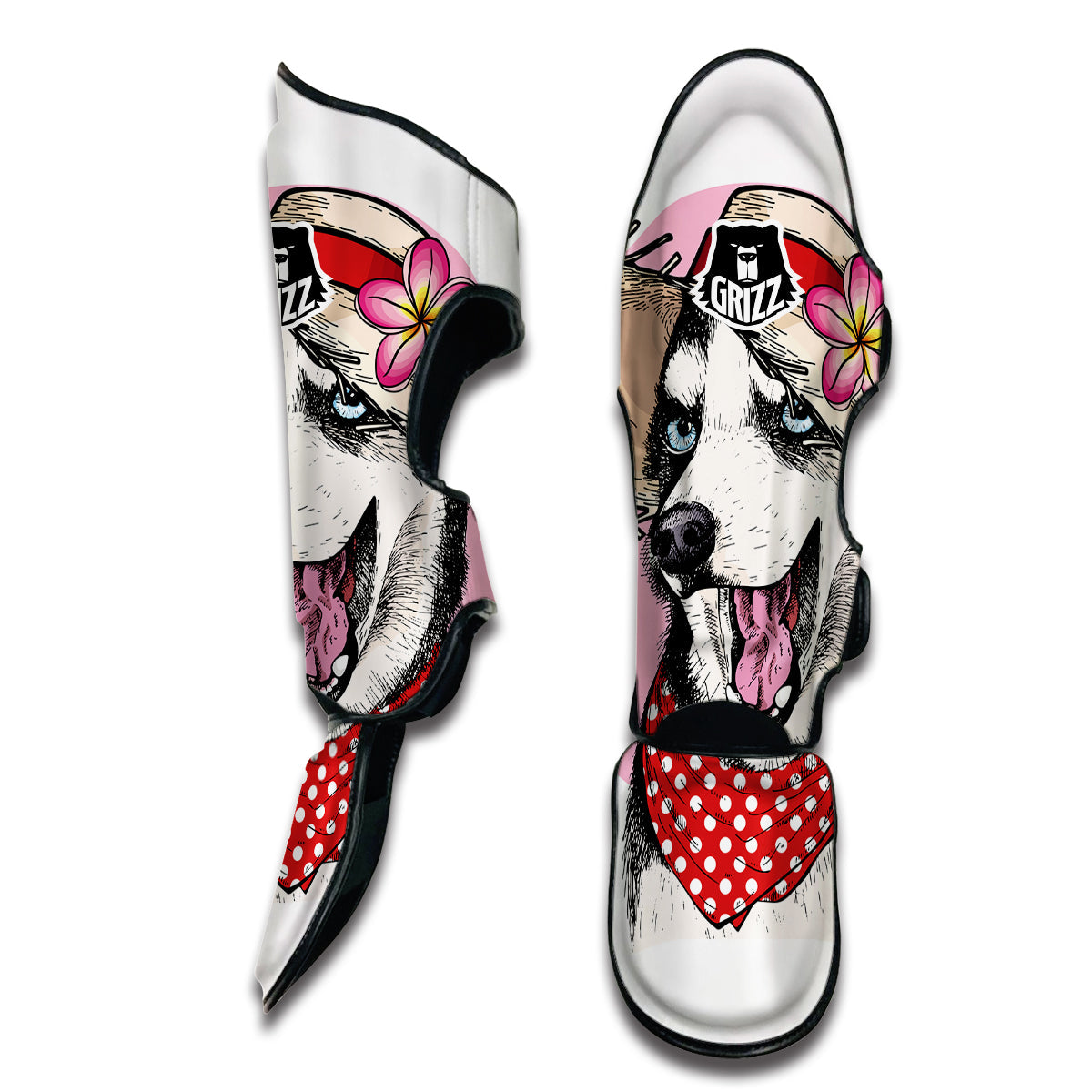 Siberian Husky Hat Print Muay Thai Shin Guards-grizzshop