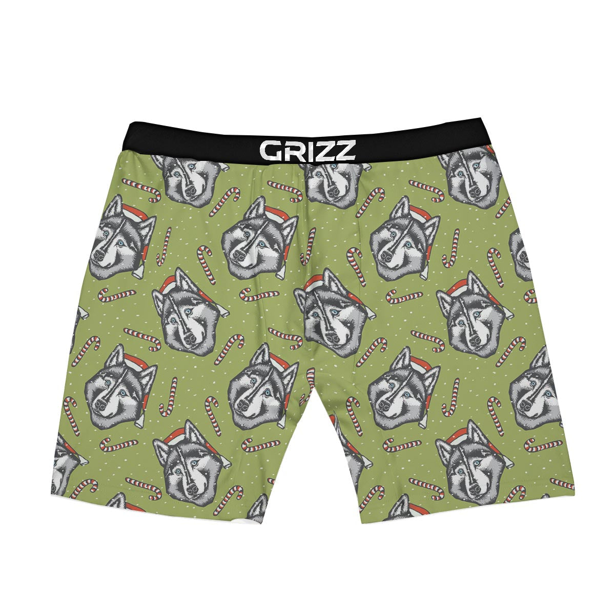 Siberian Husky Santa Print Pattern Boxer Briefs-grizzshop