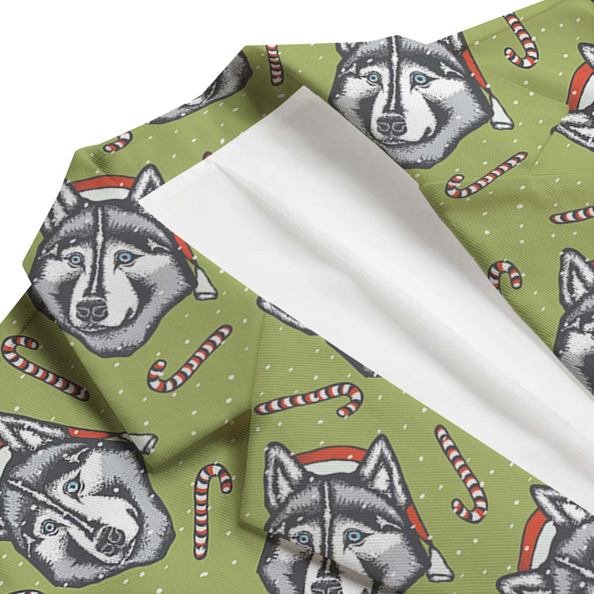 Siberian Husky Santa Print Pattern Men's Blazer-grizzshop