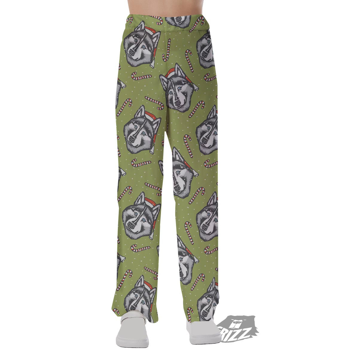 Siberian Husky Santa Print Pattern Pajama Pants-grizzshop