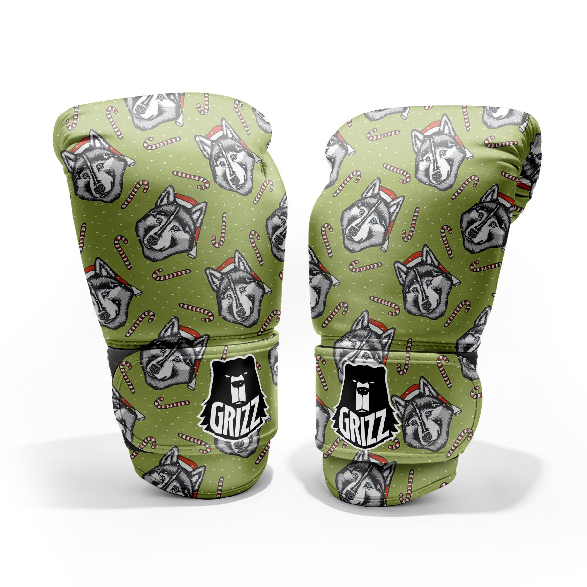 Siberian Husky Santa Print Pattern Pro Boxing Glove