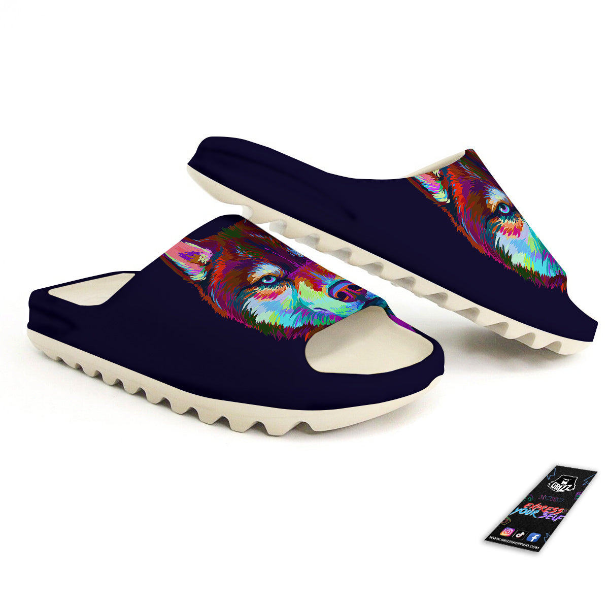Siberian Husky Colorful Print Sandals-grizzshop