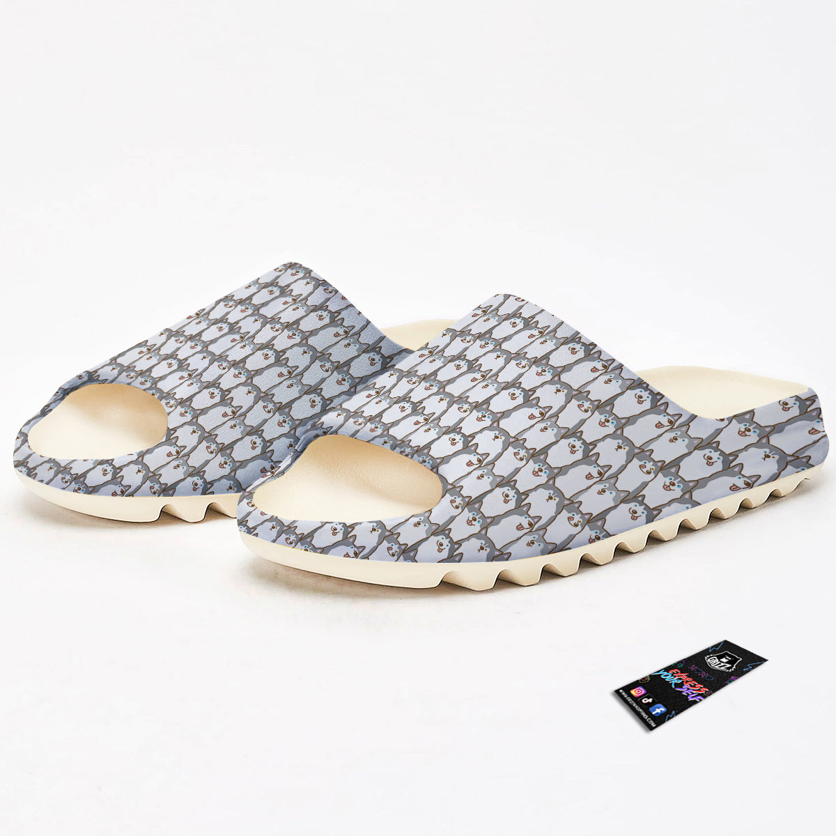 Siberian Husky Cute Print Pattern Sandals-grizzshop