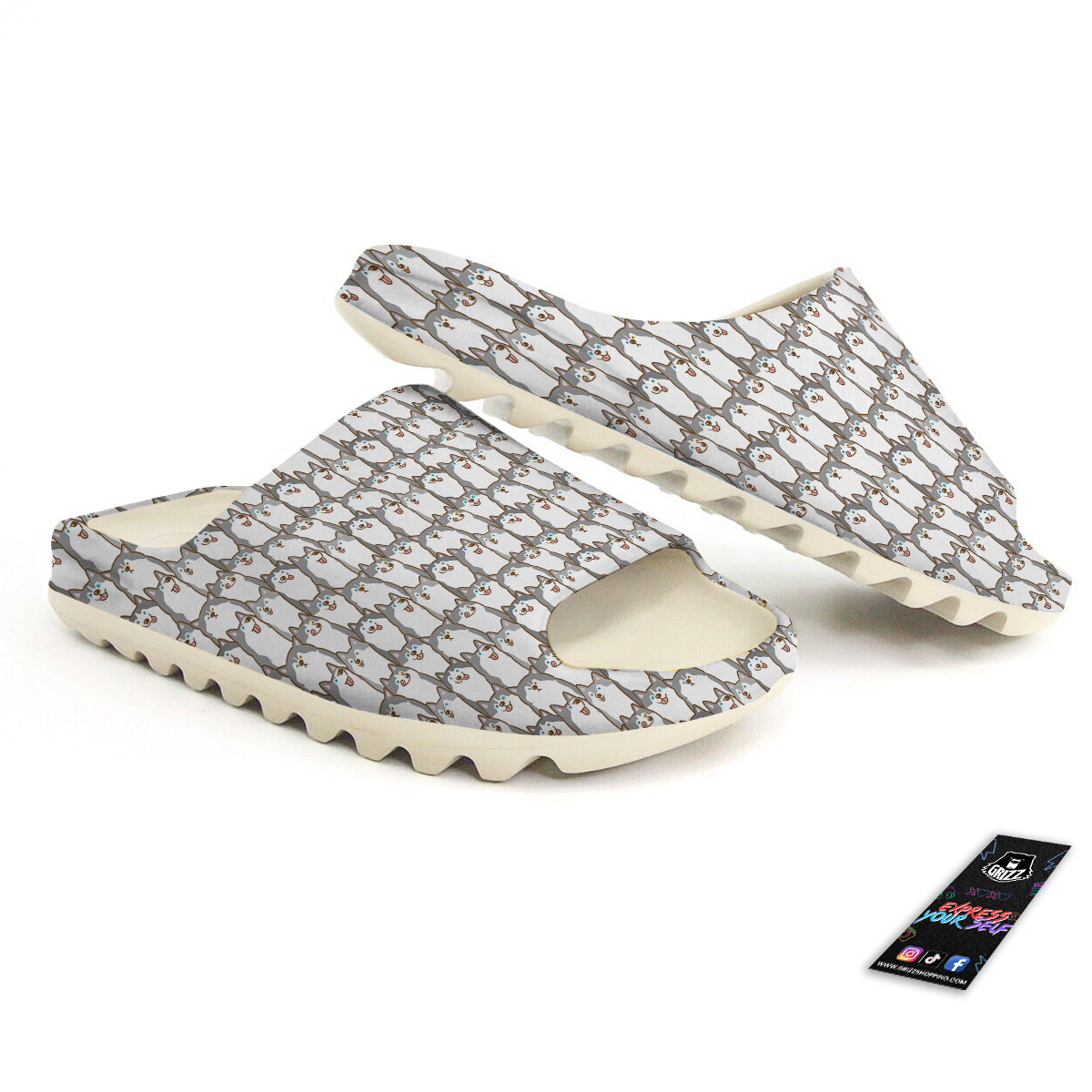 Siberian Husky Cute Print Pattern Sandals-grizzshop