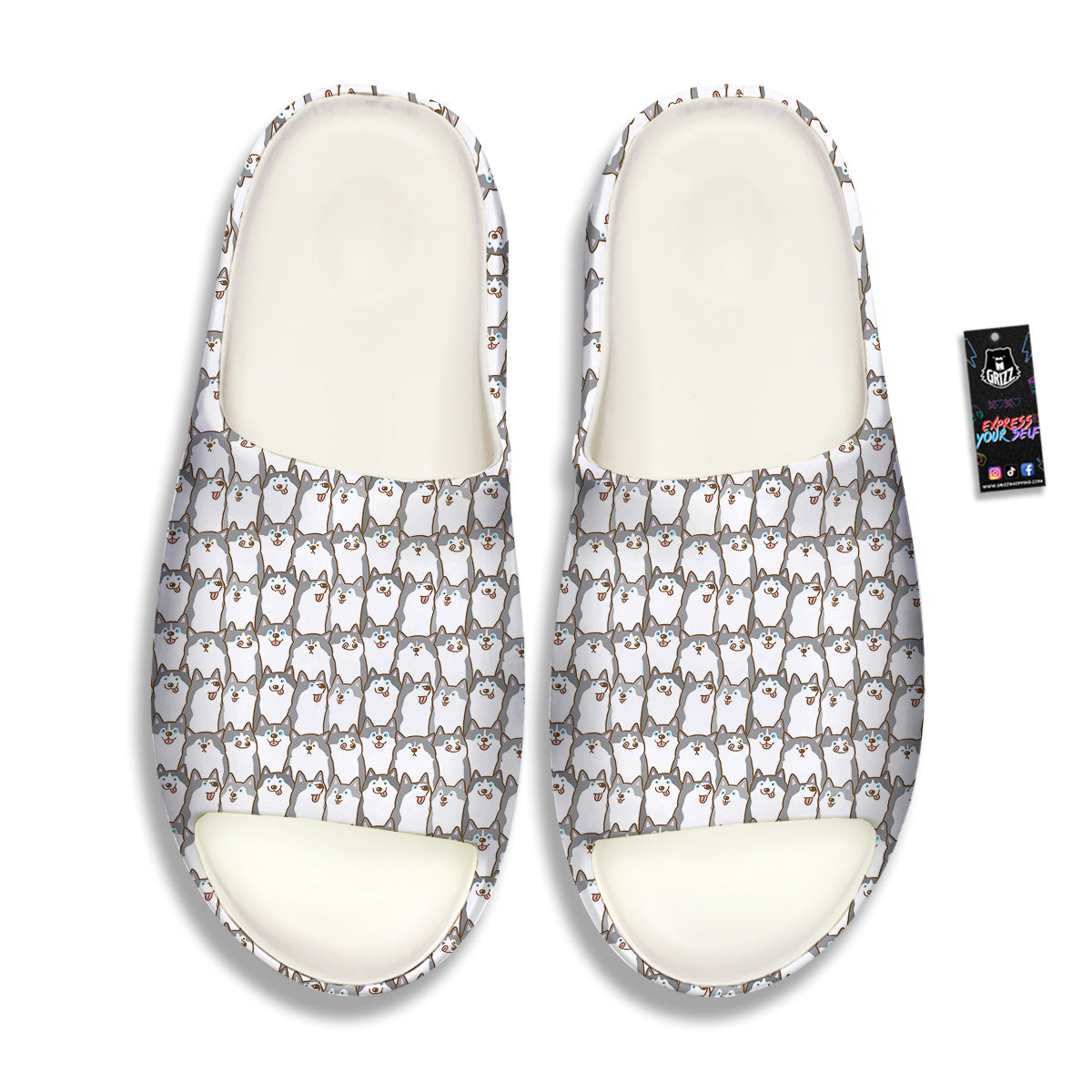 Siberian Husky Cute Print Pattern Sandals-grizzshop