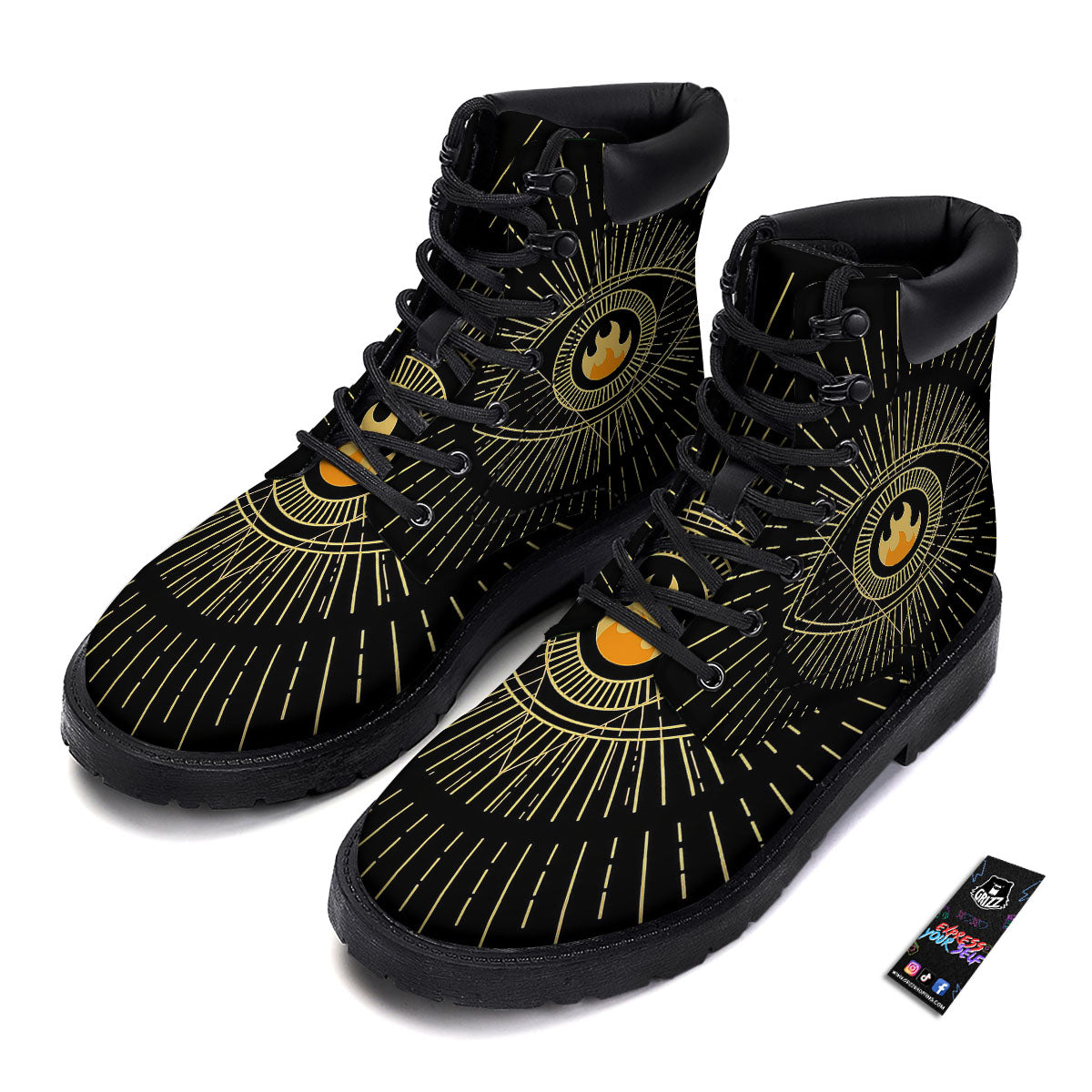 Sight Masonic Eye Print Boots-grizzshop