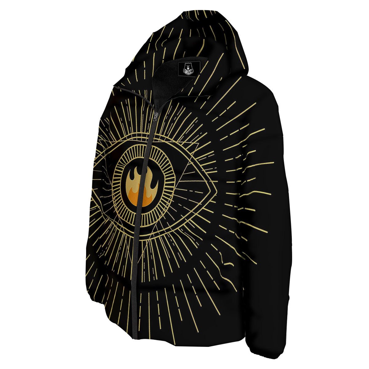 Sight Masonic Eye Print Down Jacket-grizzshop