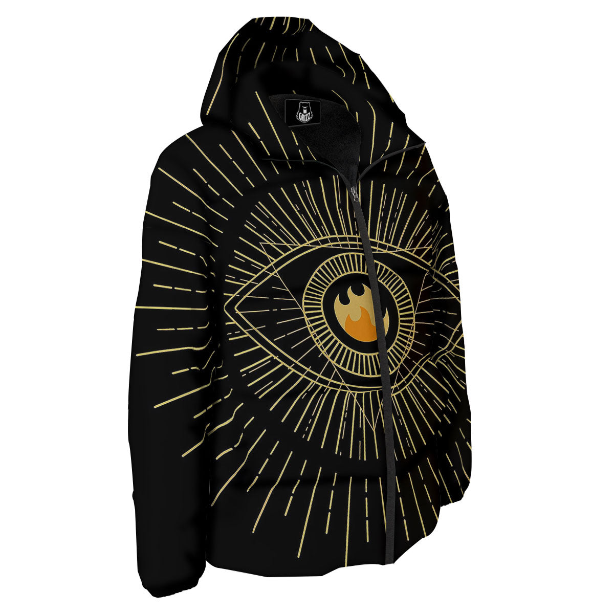 Sight Masonic Eye Print Down Jacket-grizzshop
