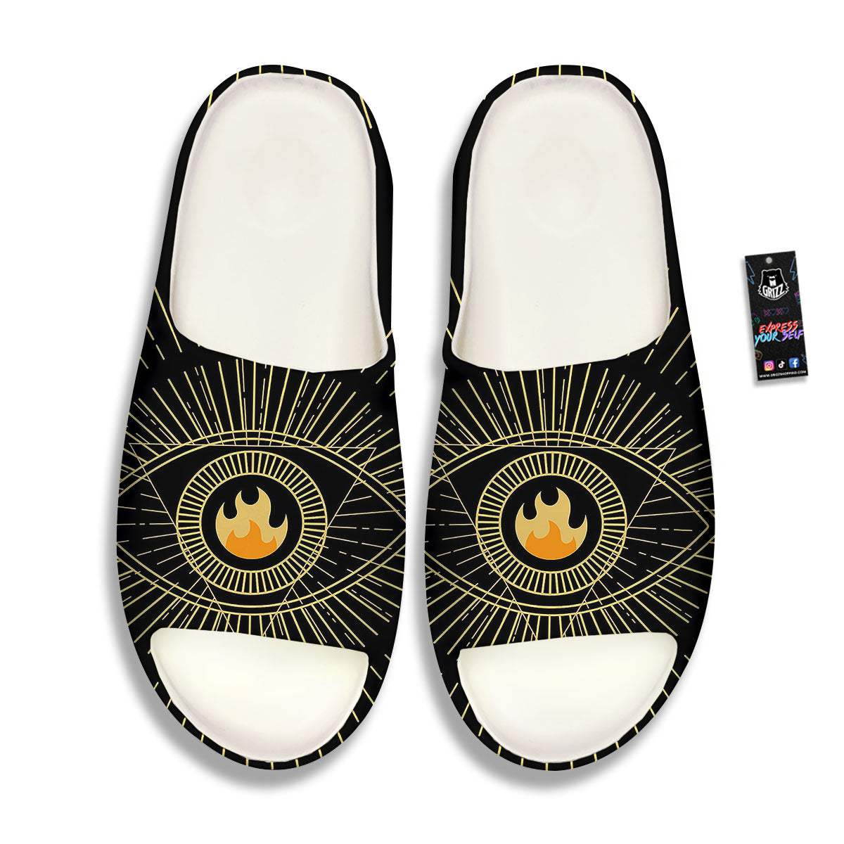 Sight Masonic Eye Print Sandals-grizzshop