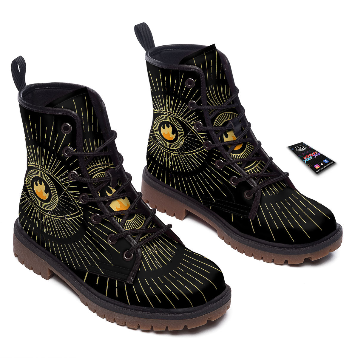Sight Masonic Eye Print Work Boots-grizzshop