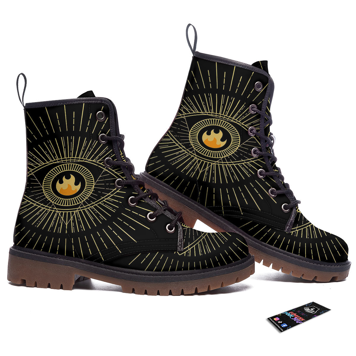 Sight Masonic Eye Print Work Boots-grizzshop