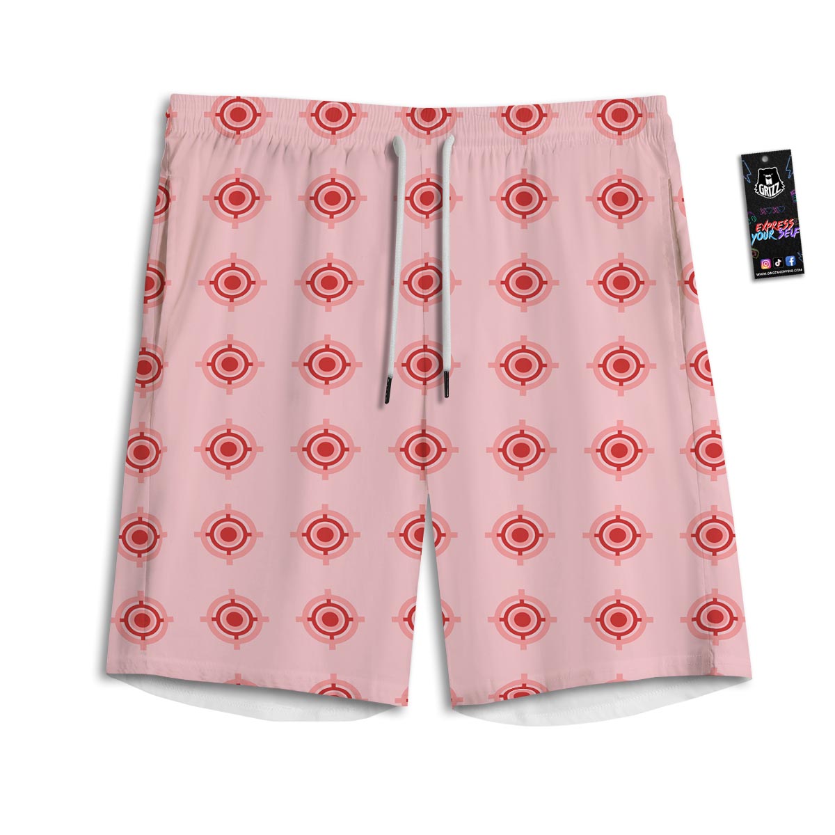Sight Red Gun Print Pattern Men's Athletic Shorts