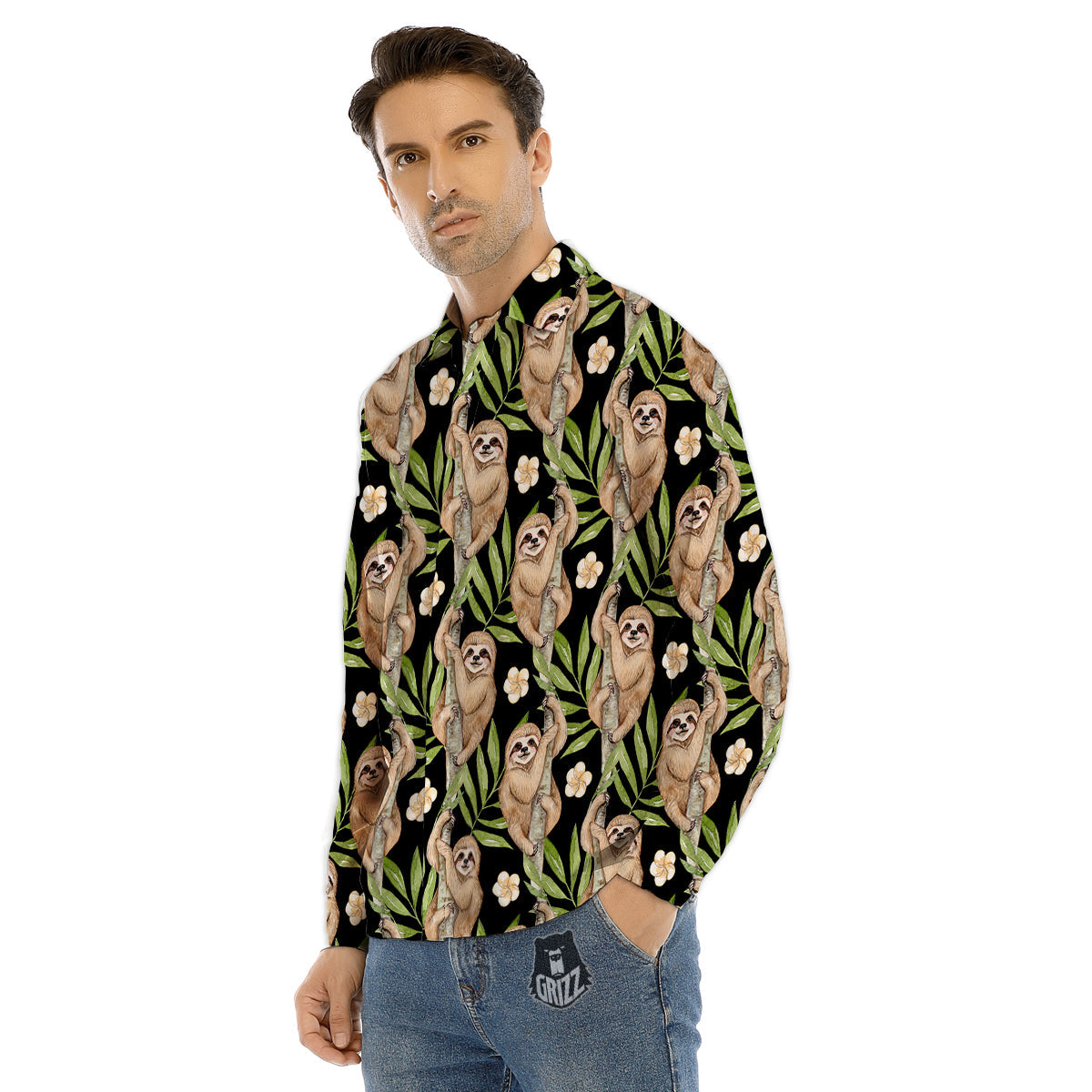 Sight Red Gun Print Pattern Men's Dress Shirts-grizzshop